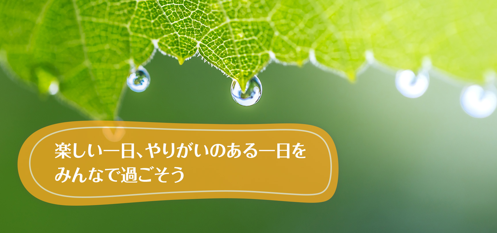 楽しい一日、やりがいのある一日をみんなで過ごそう